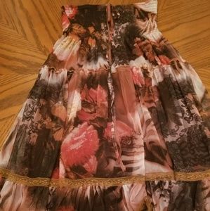 A Lapis Strapless Dress/Skirt